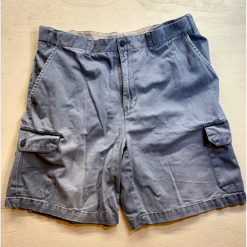 Geoffrey Beene Cargo Shorts Mens 34 Blue/Gray Cotton Outdoor Gorpcore Streetcore
